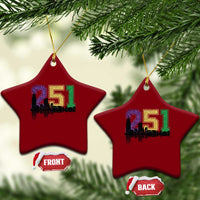 Funny Mardi Gras Mobile Alabama Ceramic Ornament 251 Skyline Area Code Glitter Print