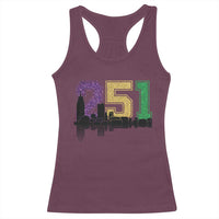 Funny Mardi Gras Mobile Alabama Racerback Tank Top 251 Skyline Area Code Glitter Print