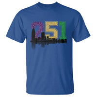 Funny Mardi Gras Mobile Alabama T Shirt 251 Skyline Area Code Glitter Print