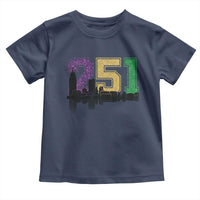 Funny Mardi Gras Mobile Alabama Toddler T Shirt 251 Skyline Area Code Glitter Print