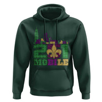 Funny Mardi Gras Mobile Alabama 251 Hoodie Skyline Area Code Glitter Print