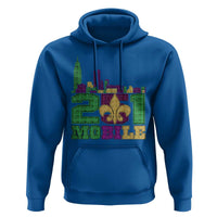 Funny Mardi Gras Mobile Alabama 251 Hoodie Skyline Area Code Glitter Print