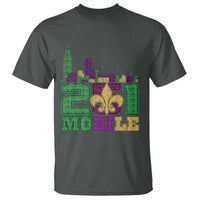 Funny Mardi Gras Mobile Alabama 251 T Shirt Skyline Area Code Glitter Print