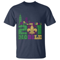 Funny Mardi Gras Mobile Alabama 251 T Shirt Skyline Area Code Glitter Print