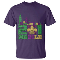 Funny Mardi Gras Mobile Alabama 251 T Shirt Skyline Area Code Glitter Print