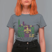 Funny Mardi Gras Mobile Alabama 251 T Shirt For Women Skyline Area Code Glitter Print