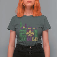 Funny Mardi Gras Mobile Alabama 251 T Shirt For Women Skyline Area Code Glitter Print