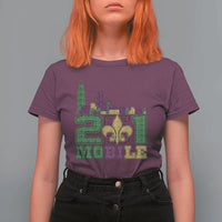 Funny Mardi Gras Mobile Alabama 251 T Shirt For Women Skyline Area Code Glitter Print
