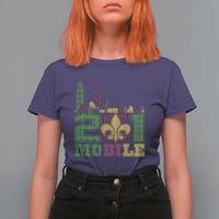 Funny Mardi Gras Mobile Alabama 251 T Shirt For Women Skyline Area Code Glitter Print