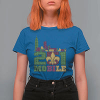 Funny Mardi Gras Mobile Alabama 251 T Shirt For Women Skyline Area Code Glitter Print