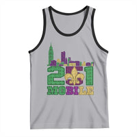 Funny Mardi Gras Mobile Alabama 251 Tank Top Skyline Area Code Glitter Print