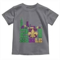 Funny Mardi Gras Mobile Alabama 251 Toddler T Shirt Skyline Area Code Glitter Print