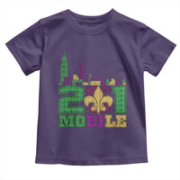 Funny Mardi Gras Mobile Alabama 251 Toddler T Shirt Skyline Area Code Glitter Print