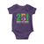 Funny Mardi Gras Mobile Alabama 251 Baby Onesie Where It All Started Area Code Glitter Print