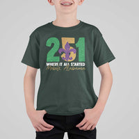 Funny Mardi Gras Mobile Alabama 251 T Shirt For Kid Where It All Started Area Code Glitter Print