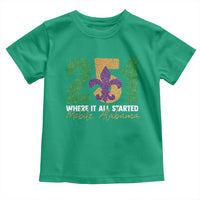 Funny Mardi Gras Mobile Alabama 251 Toddler T Shirt Where It All Started Area Code Glitter Print