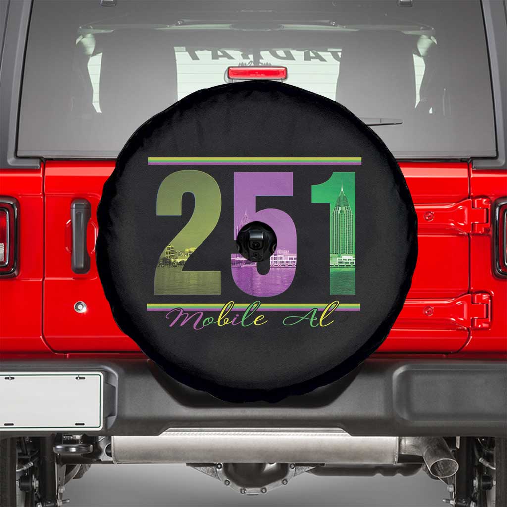 Funny Mardi Gras In Mobile Alabama 251 Spare Tire Cover Skyline Area Code