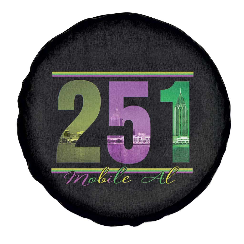 Funny Mardi Gras In Mobile Alabama 251 Spare Tire Cover Skyline Area Code