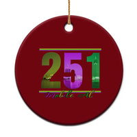 Funny Mardi Gras In Mobile Alabama 251 Ceramic Ornament Skyline Area Code