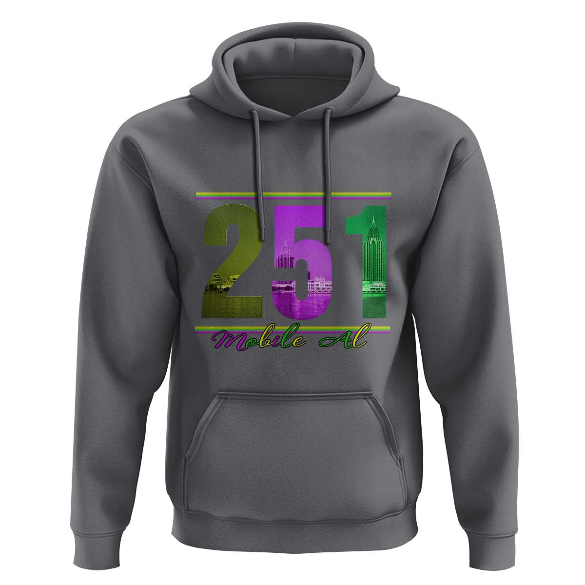 Funny Mardi Gras In Mobile Alabama 251 Hoodie Skyline Area Code