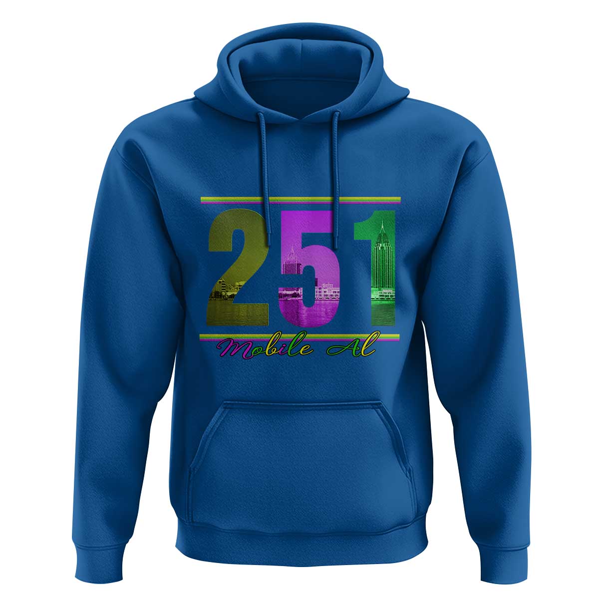 Funny Mardi Gras In Mobile Alabama 251 Hoodie Skyline Area Code