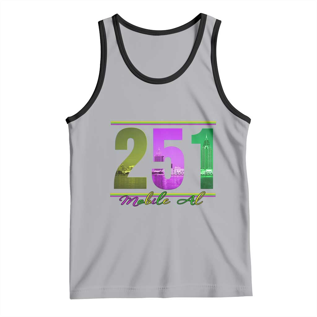 Funny Mardi Gras In Mobile Alabama 251 Tank Top Skyline Area Code