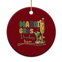 Funny Mardi Gras Drinking Team Ceramic Ornament Cocktails Wine Crawfish Beads Glitter Print