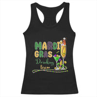 Funny Mardi Gras Drinking Team Racerback Tank Top Cocktails Wine Crawfish Beads Glitter Print