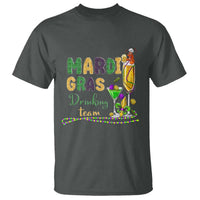 Funny Mardi Gras Drinking Team T Shirt Cocktails Wine Crawfish Beads Glitter Print