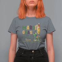 Funny Mardi Gras Drinking Team T Shirt For Women Cocktails Wine Crawfish Beads Glitter Print