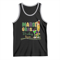 Funny Mardi Gras Drinking Team Tank Top Cocktails Wine Crawfish Beads Glitter Print
