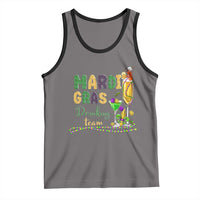 Funny Mardi Gras Drinking Team Tank Top Cocktails Wine Crawfish Beads Glitter Print