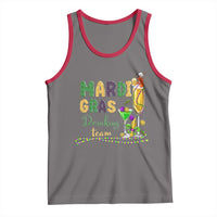 Funny Mardi Gras Drinking Team Tank Top Cocktails Wine Crawfish Beads Glitter Print