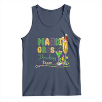 Funny Mardi Gras Drinking Team Tank Top Cocktails Wine Crawfish Beads Glitter Print