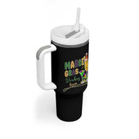 Funny Mardi Gras Drinking Team Tumbler With Handle Cocktails Wine Crawfish Beads Glitter Print - Wonder Print Shop