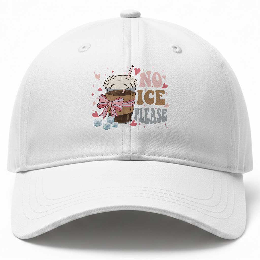 No Ice Please Baseball Cap Funny Coffee Lover Anti Ice Satire
