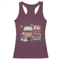 No Ice Please Racerback Tank Top Funny Coffee Lover Anti Ice Satire