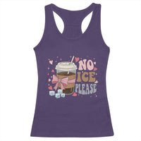 No Ice Please Racerback Tank Top Funny Coffee Lover Anti Ice Satire