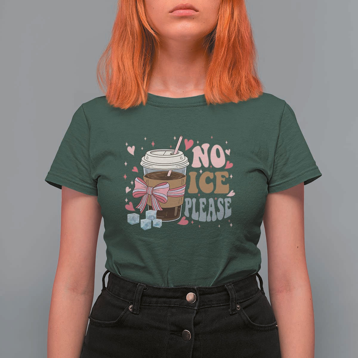 No Ice Please T Shirt For Women Funny Coffee Lover Anti Ice Satire