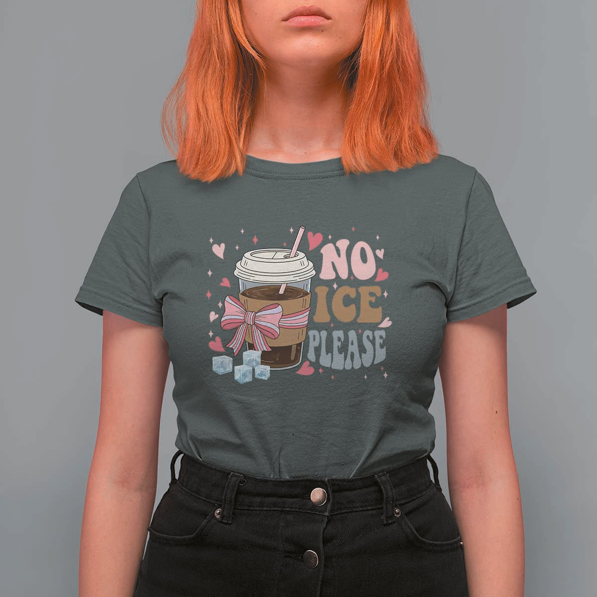 No Ice Please T Shirt For Women Funny Coffee Lover Anti Ice Satire