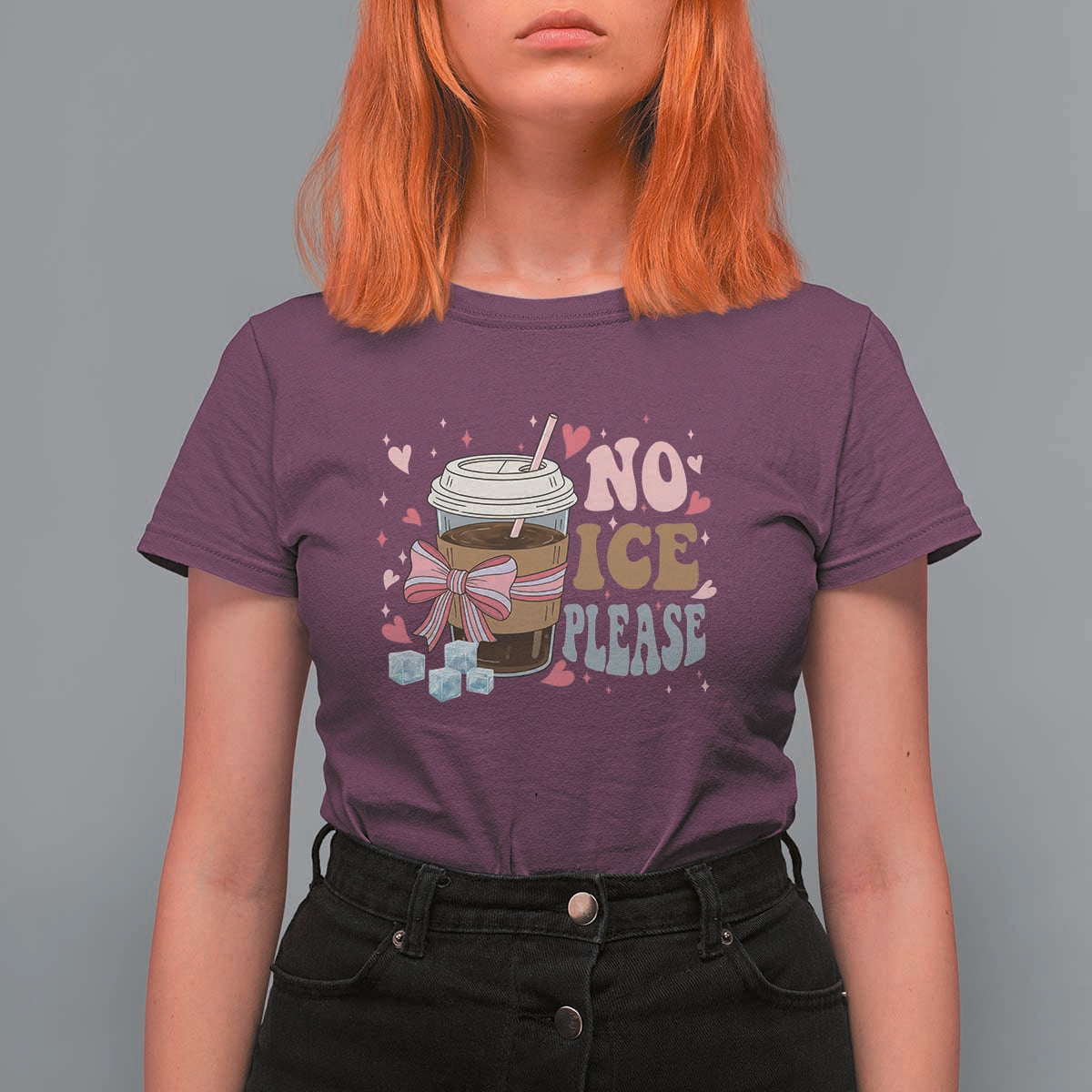 No Ice Please T Shirt For Women Funny Coffee Lover Anti Ice Satire