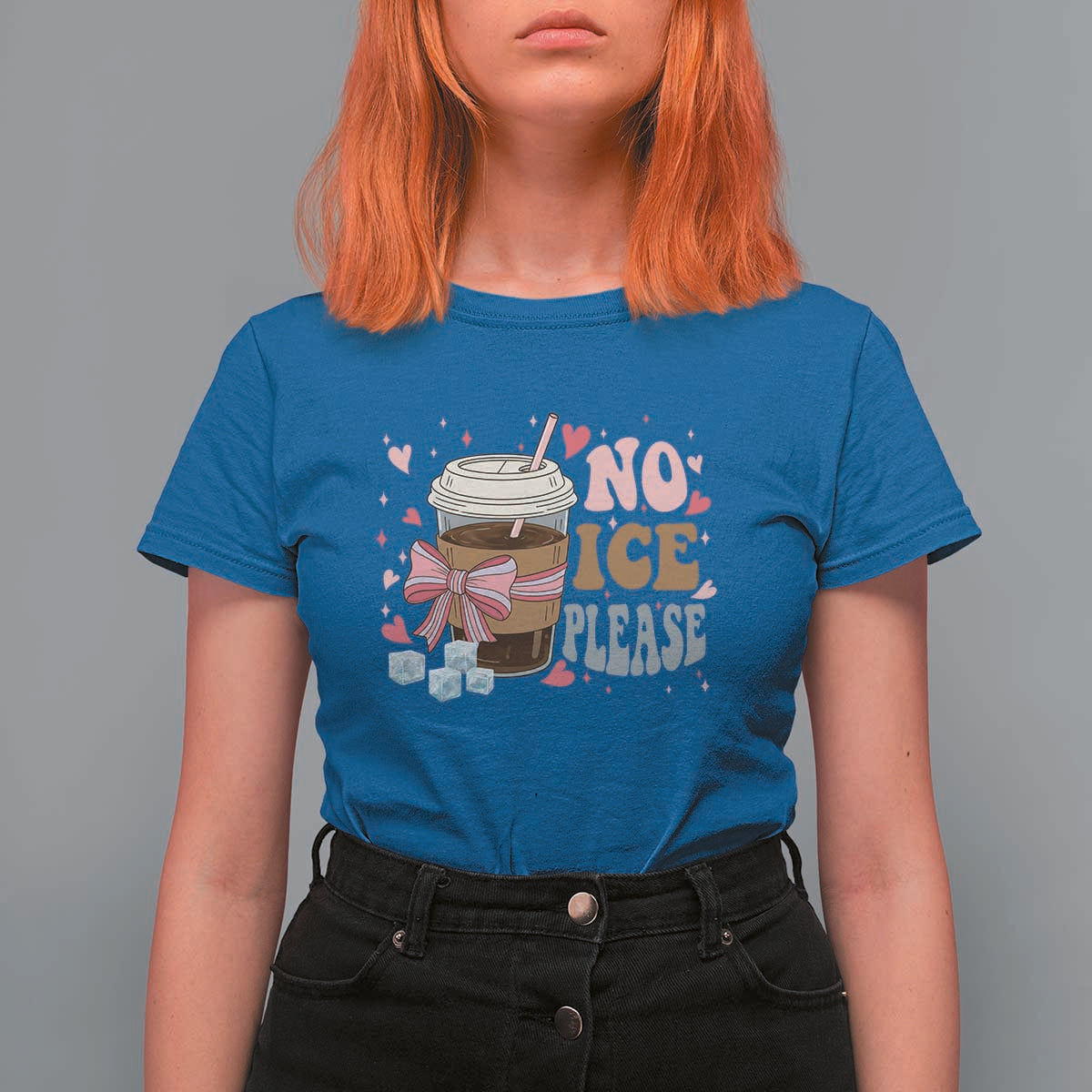 No Ice Please T Shirt For Women Funny Coffee Lover Anti Ice Satire