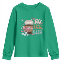 No Ice Please Youth Sweatshirt Funny Coffee Lover Anti Ice Satire