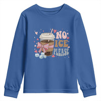No Ice Please Youth Sweatshirt Funny Coffee Lover Anti Ice Satire