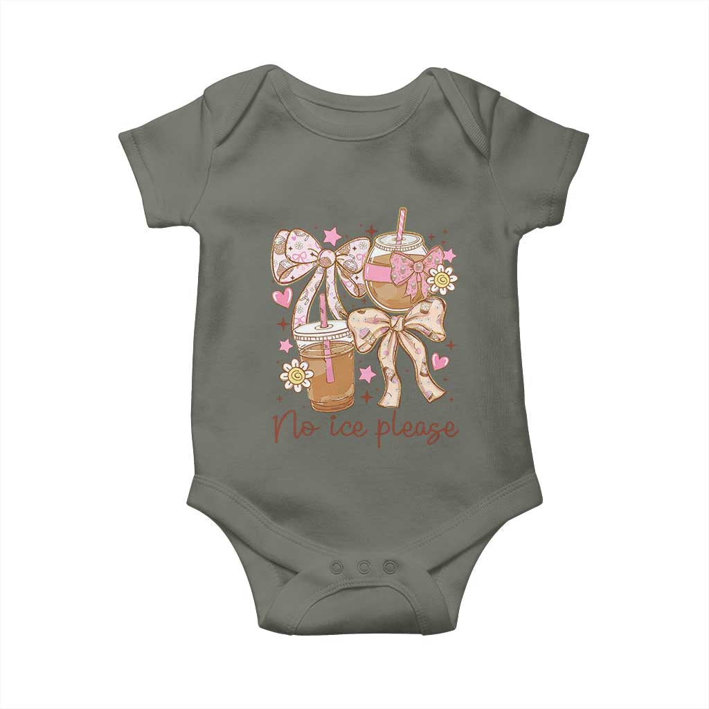 No Ice Please Baby Onesie Funny Coffee Lover Pro Immigration Political