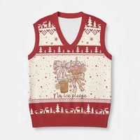 No Ice Please V-Neck Knit Sweater Vest Funny Coffee Lover Pro Immigration Political