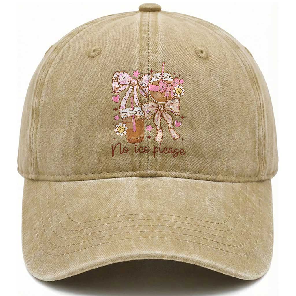 No Ice Please Washed Cotton Baseball Cap Funny Coffee Lover Pro Immigration Political