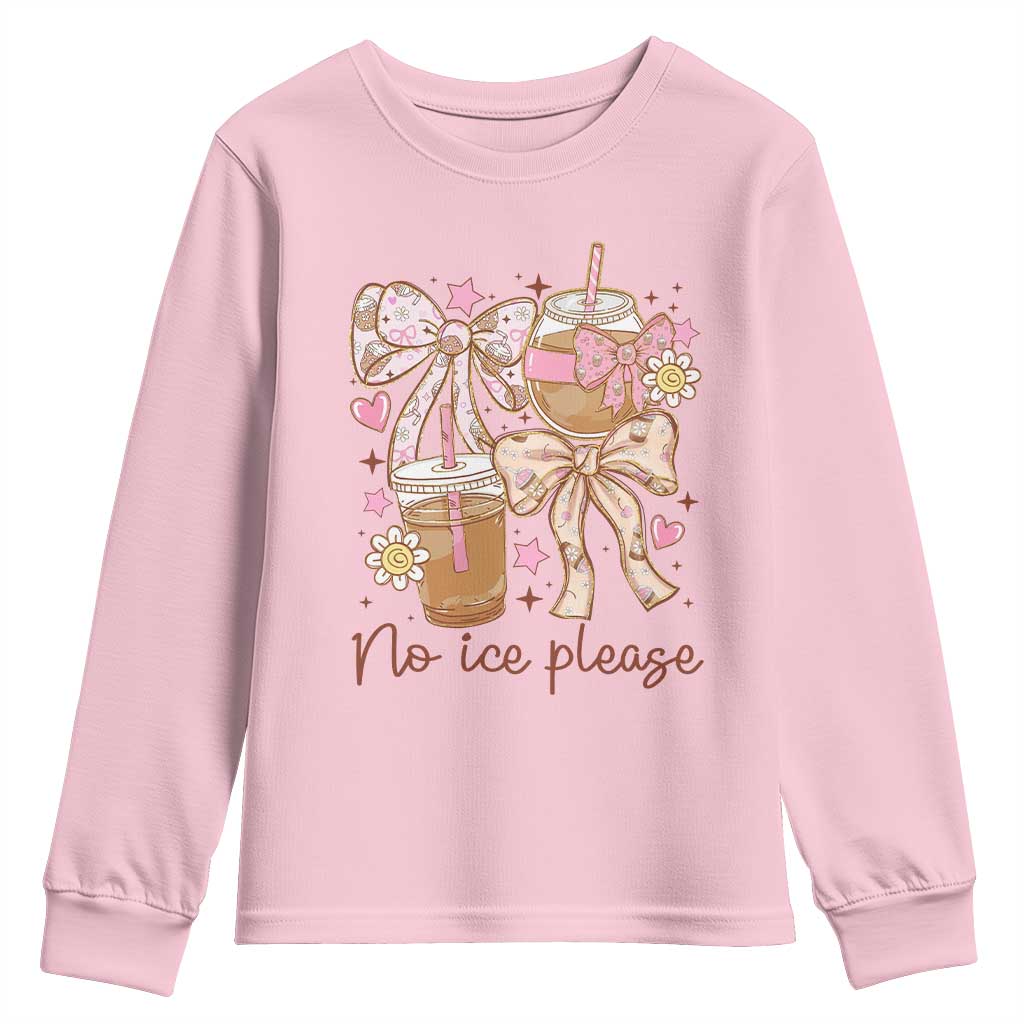 No Ice Please Youth Sweatshirt Funny Coffee Lover Pro Immigration Political