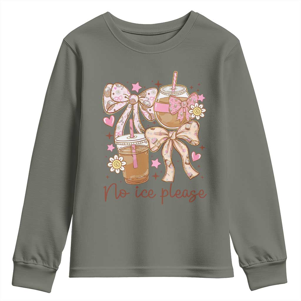 No Ice Please Youth Sweatshirt Funny Coffee Lover Pro Immigration Political