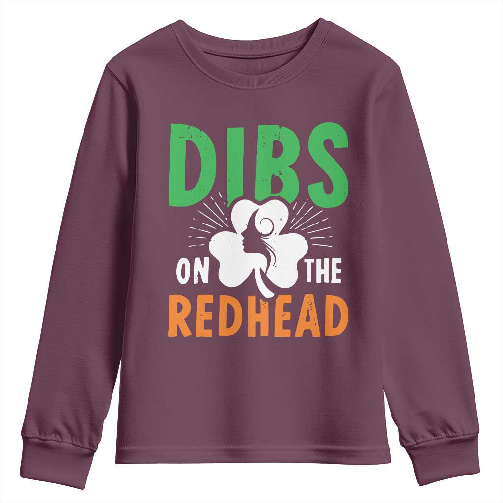 Funny Dibs On The Redhead St Patrick's Day Youth Sweatshirt